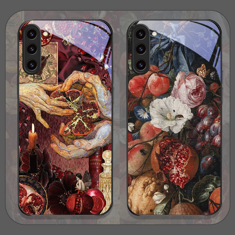 Samsung Galaxy S24 - เคสโทรศัพท์มือถือลายดอกทับทิมสุดหรู ทำจากกระจกนิรภัย สำหรับ Samsung Galaxy S25