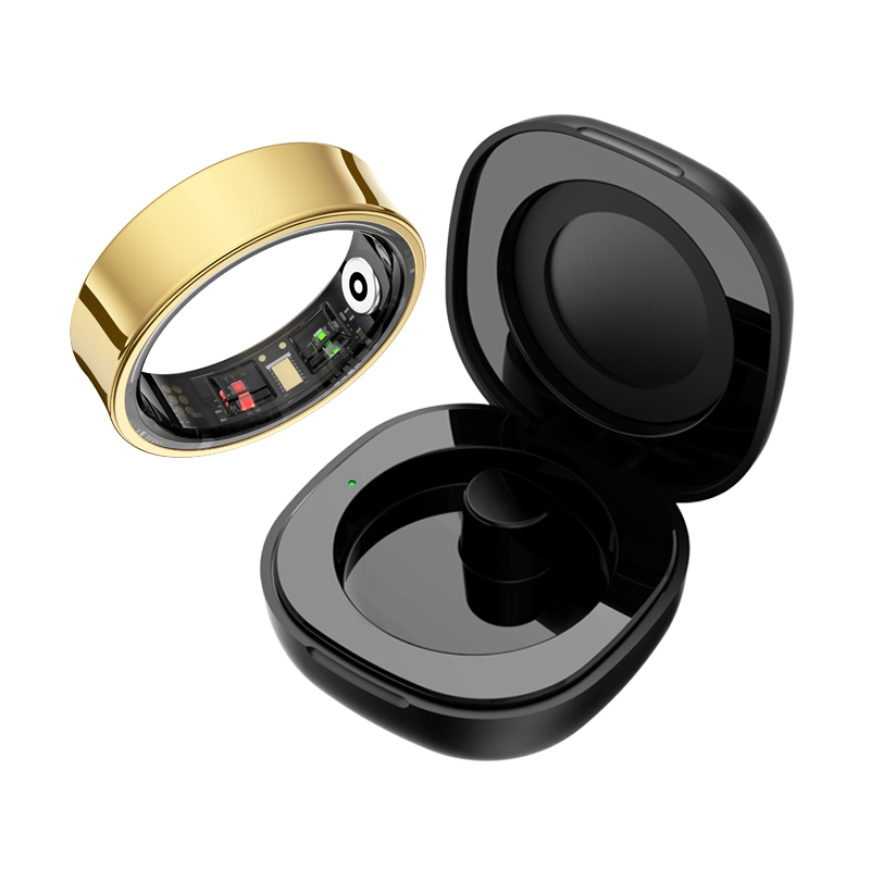 Temperature Ring Skin - R09 สมาร์ทแหวนผู้ชายผู้หญิงพร้อมเคสชาร์จ,Heart Rate เลือดออกซิเจน,อุณหภูมิผิว Monitor,5ATM กันน้ําสําหรับ